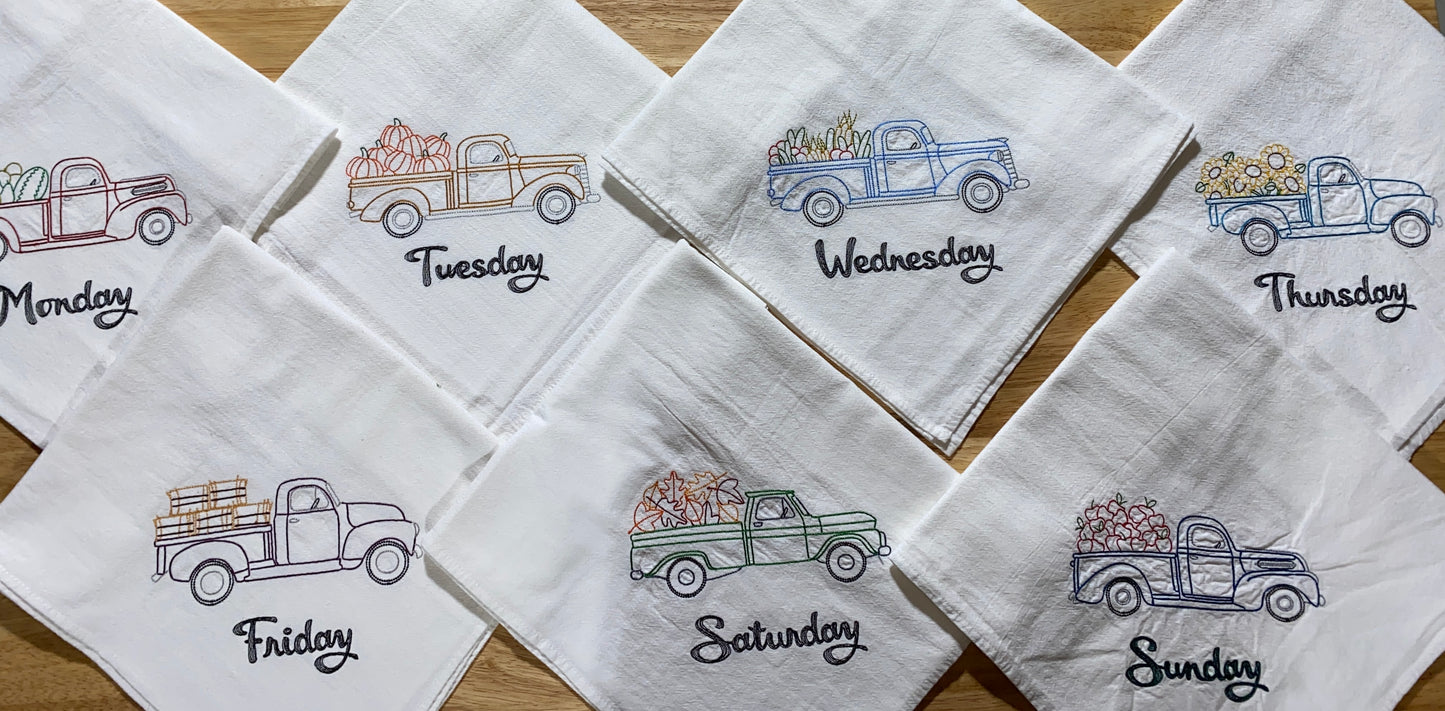 Country Trucks Flour Sack Dish Towels