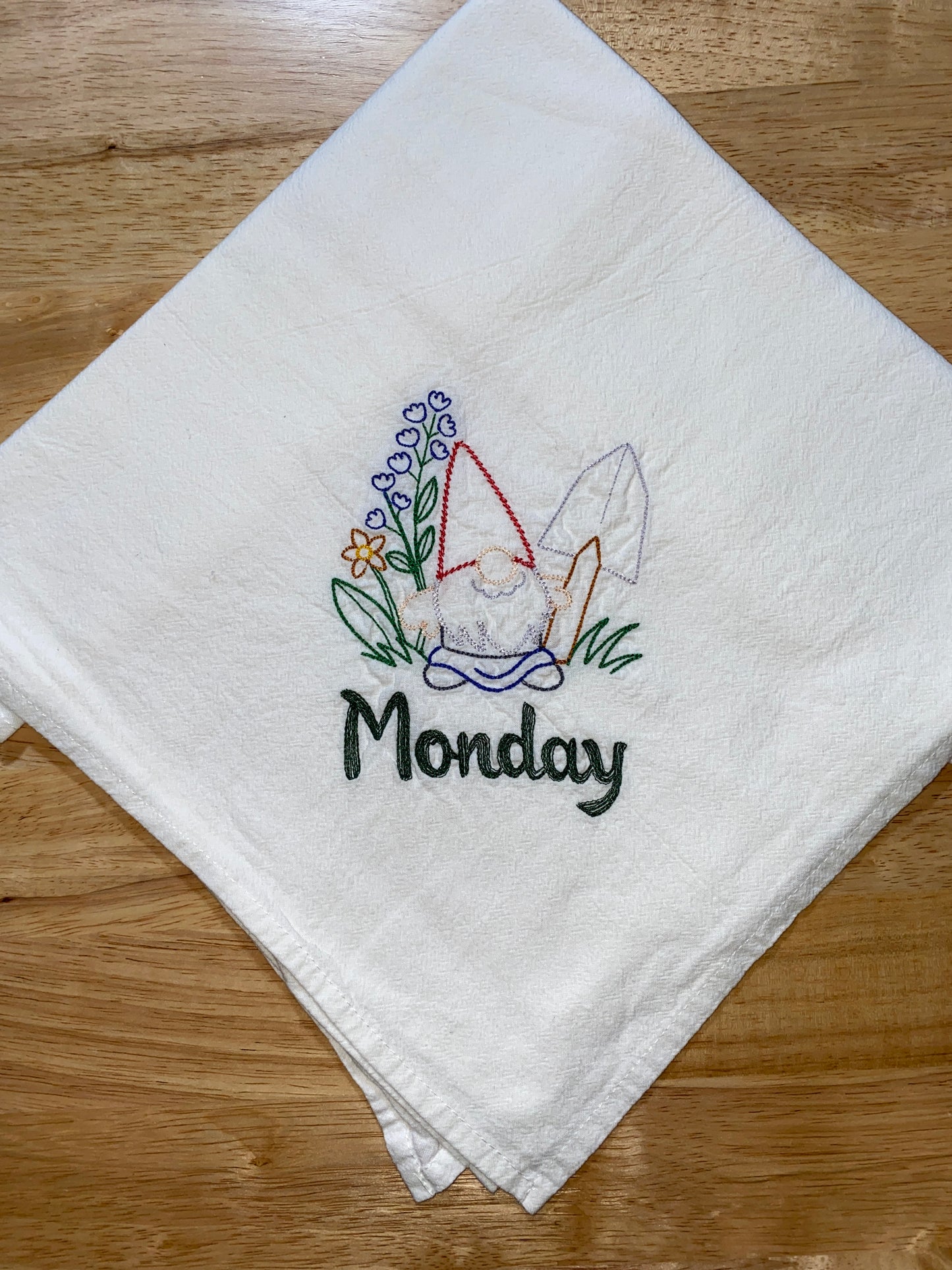 Garden Gnomes Nisse Flour Sack Dish Towels