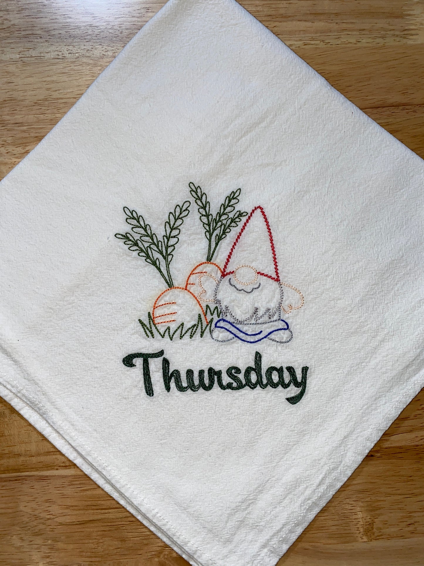 Garden Gnomes Nisse Flour Sack Dish Towels