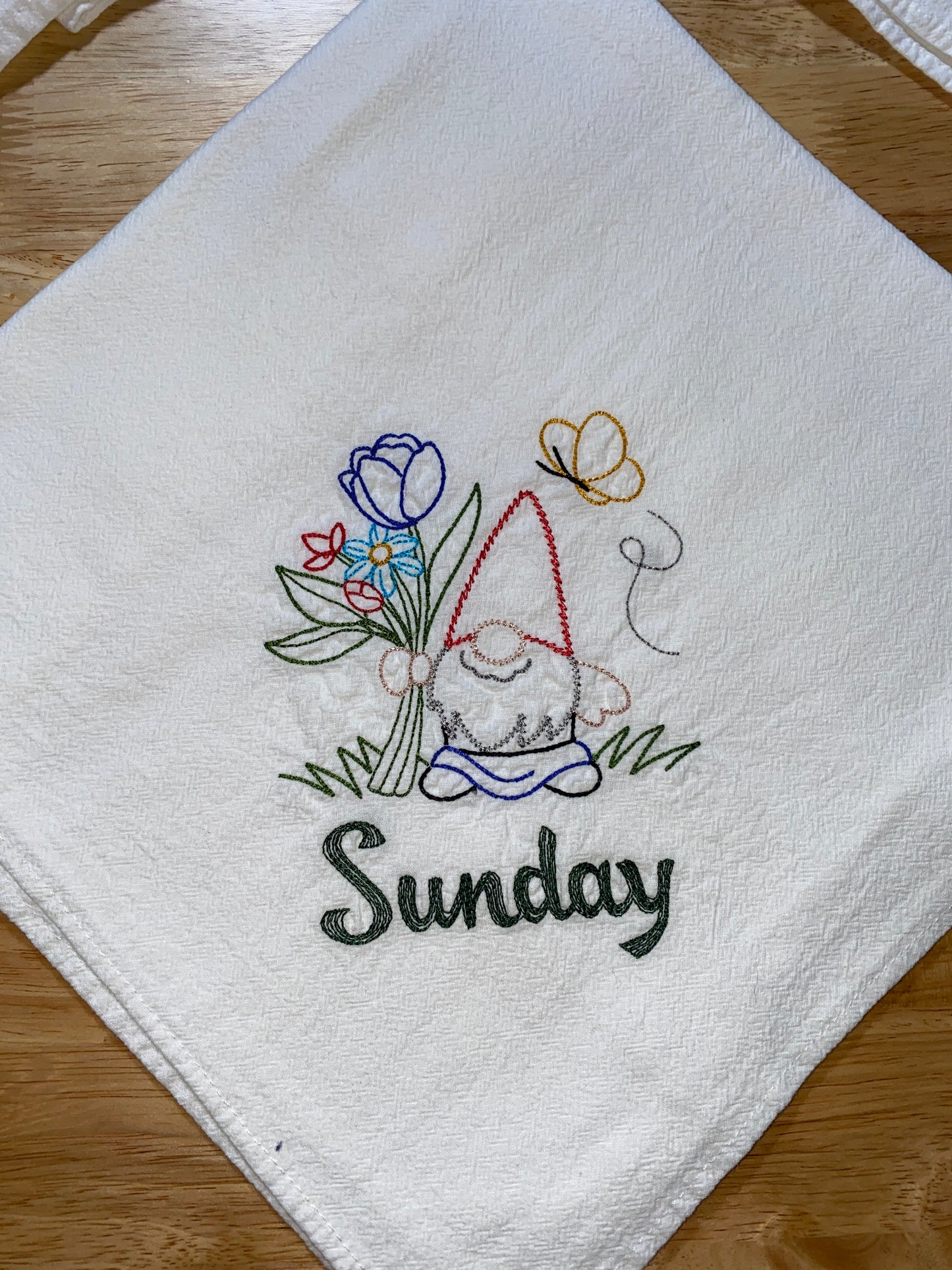 Garden Gnomes Nisse Flour Sack Dish Towels