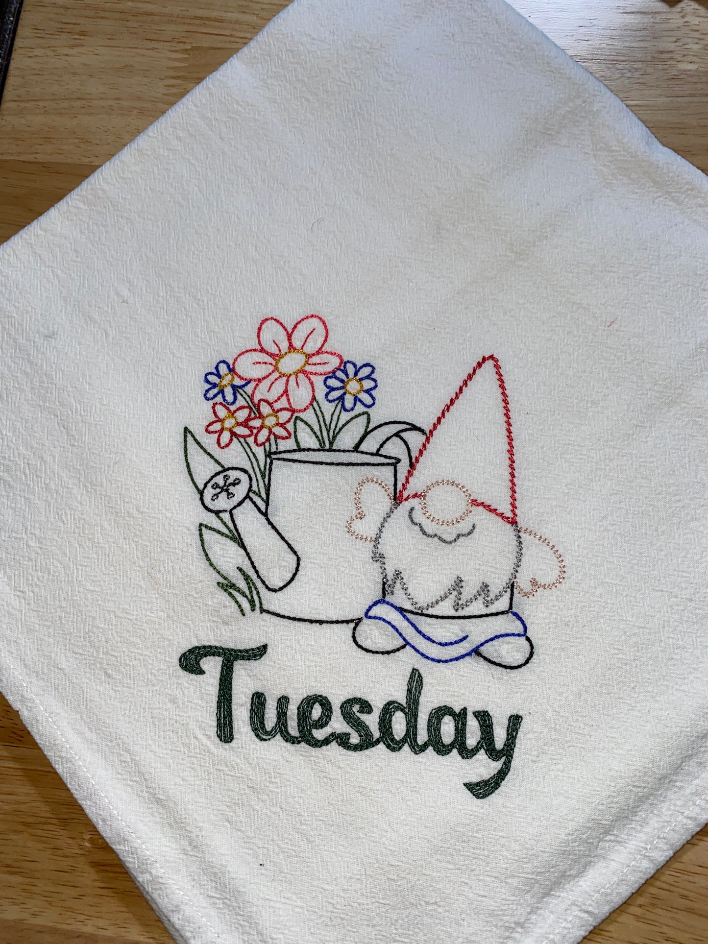 Garden Gnomes Nisse Flour Sack Dish Towels