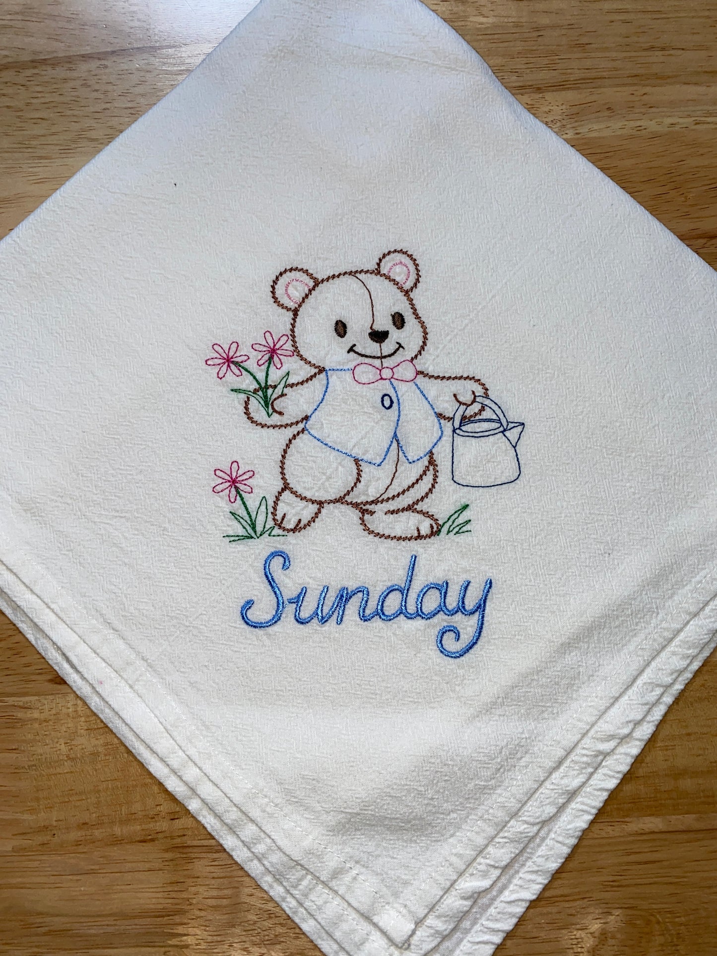 Teddy Bear Flour Sack Dish Towels