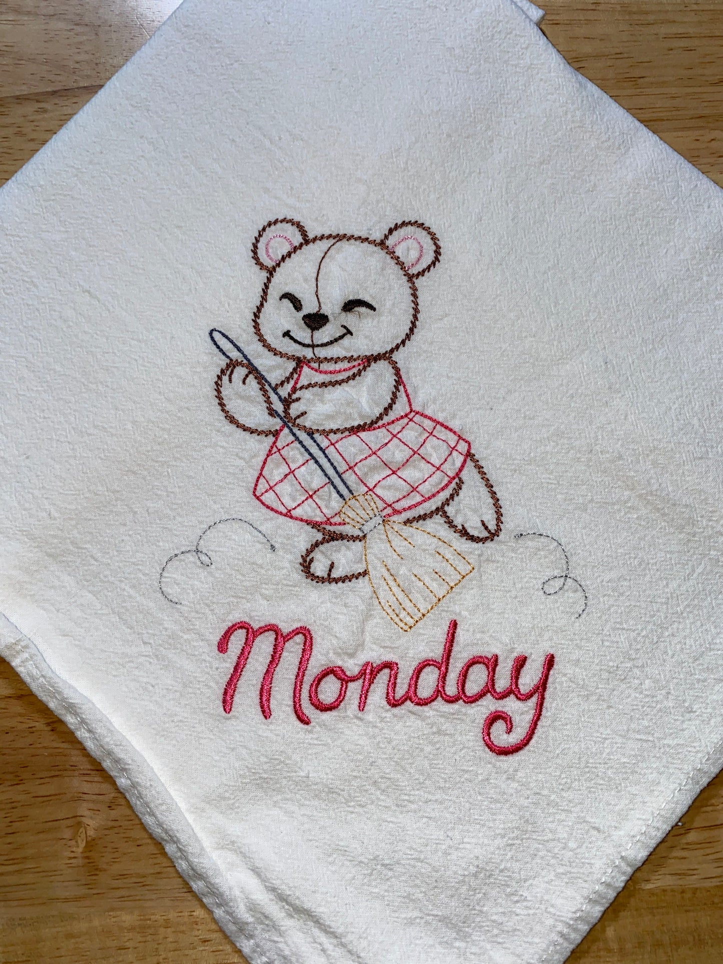 Teddy Bear Flour Sack Dish Towels