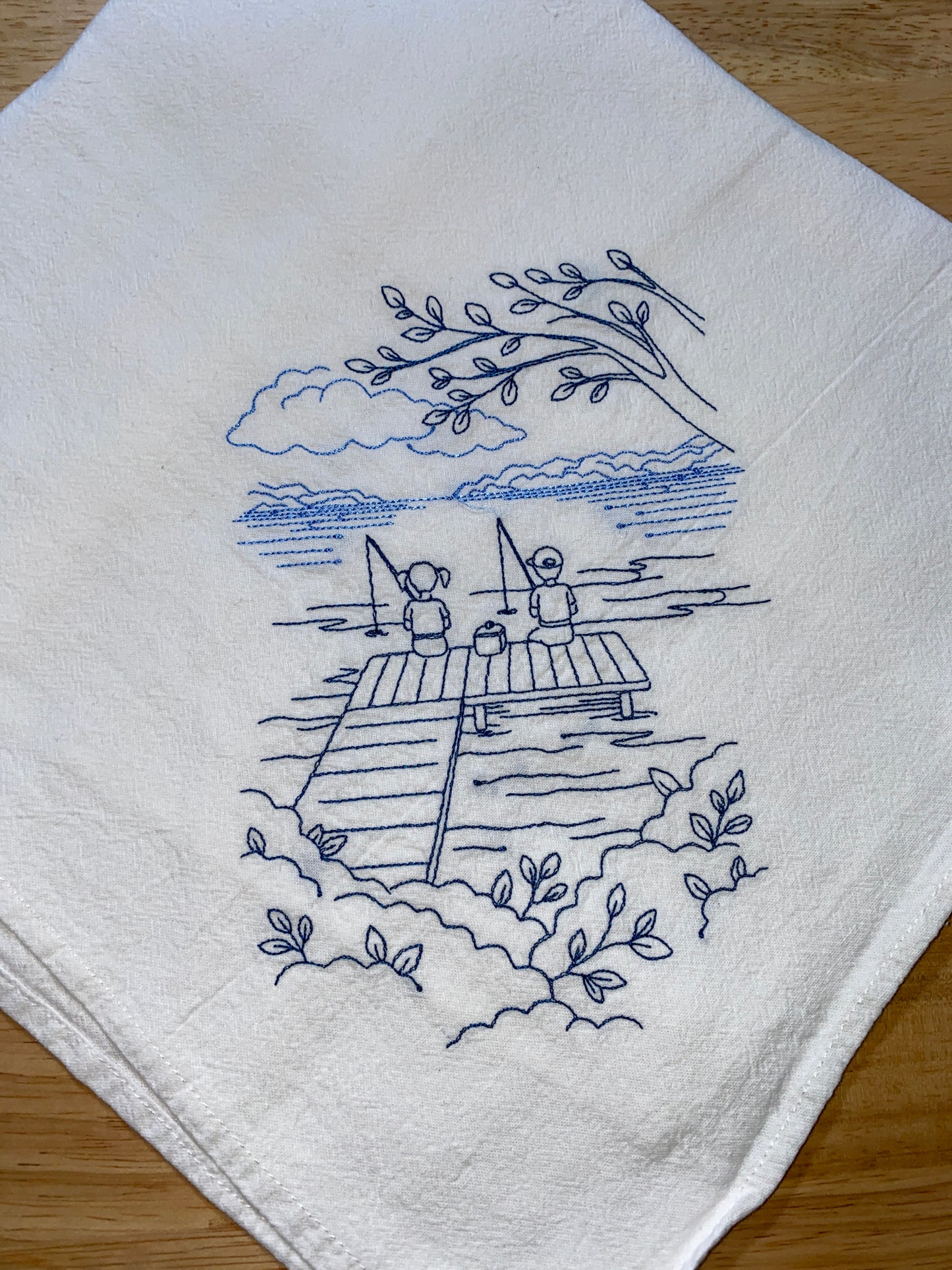 Cabin Canoe Outdoor Theme Flour Sack Dish Towels