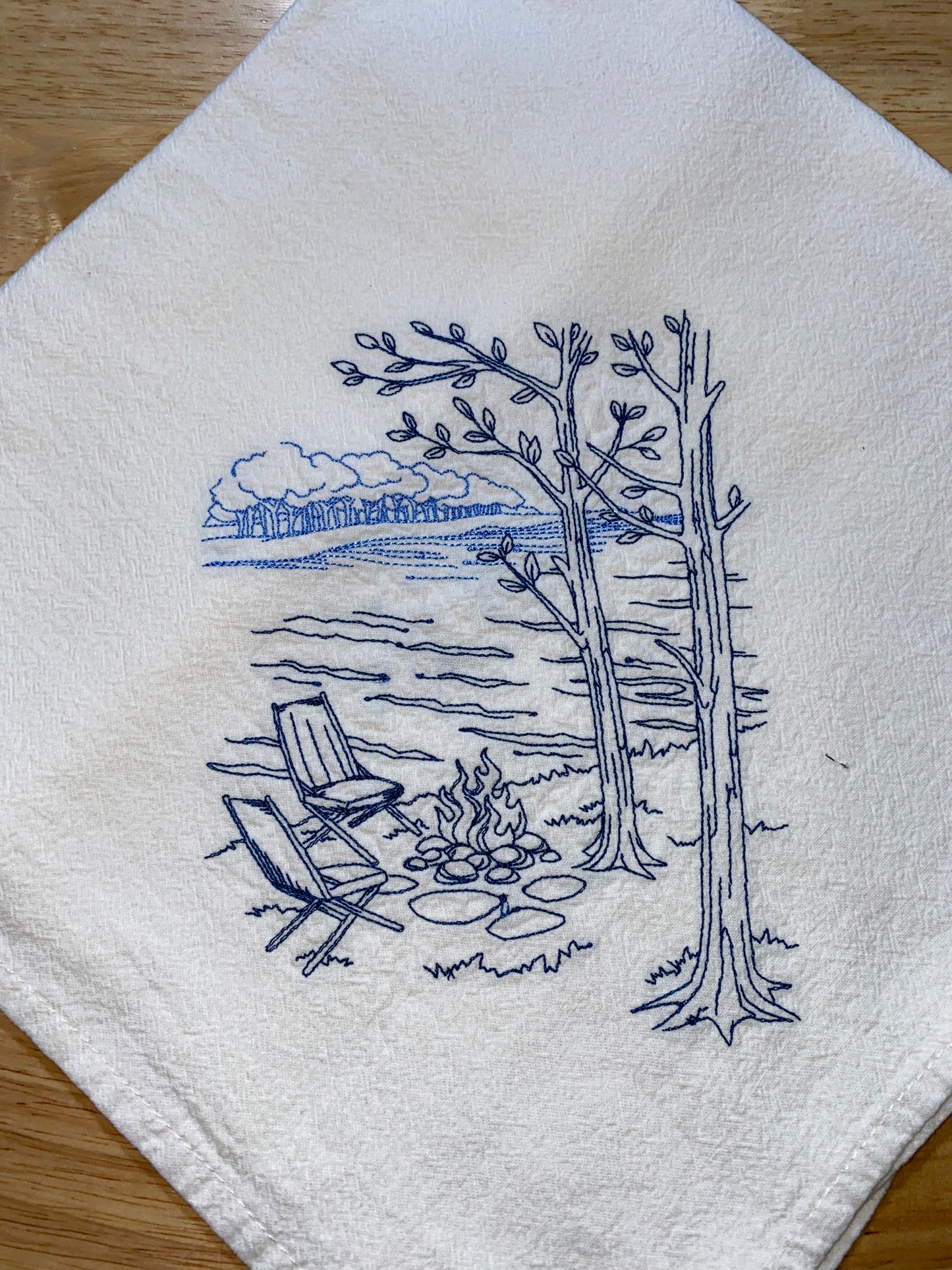 Cabin Canoe Outdoor Theme Flour Sack Dish Towels