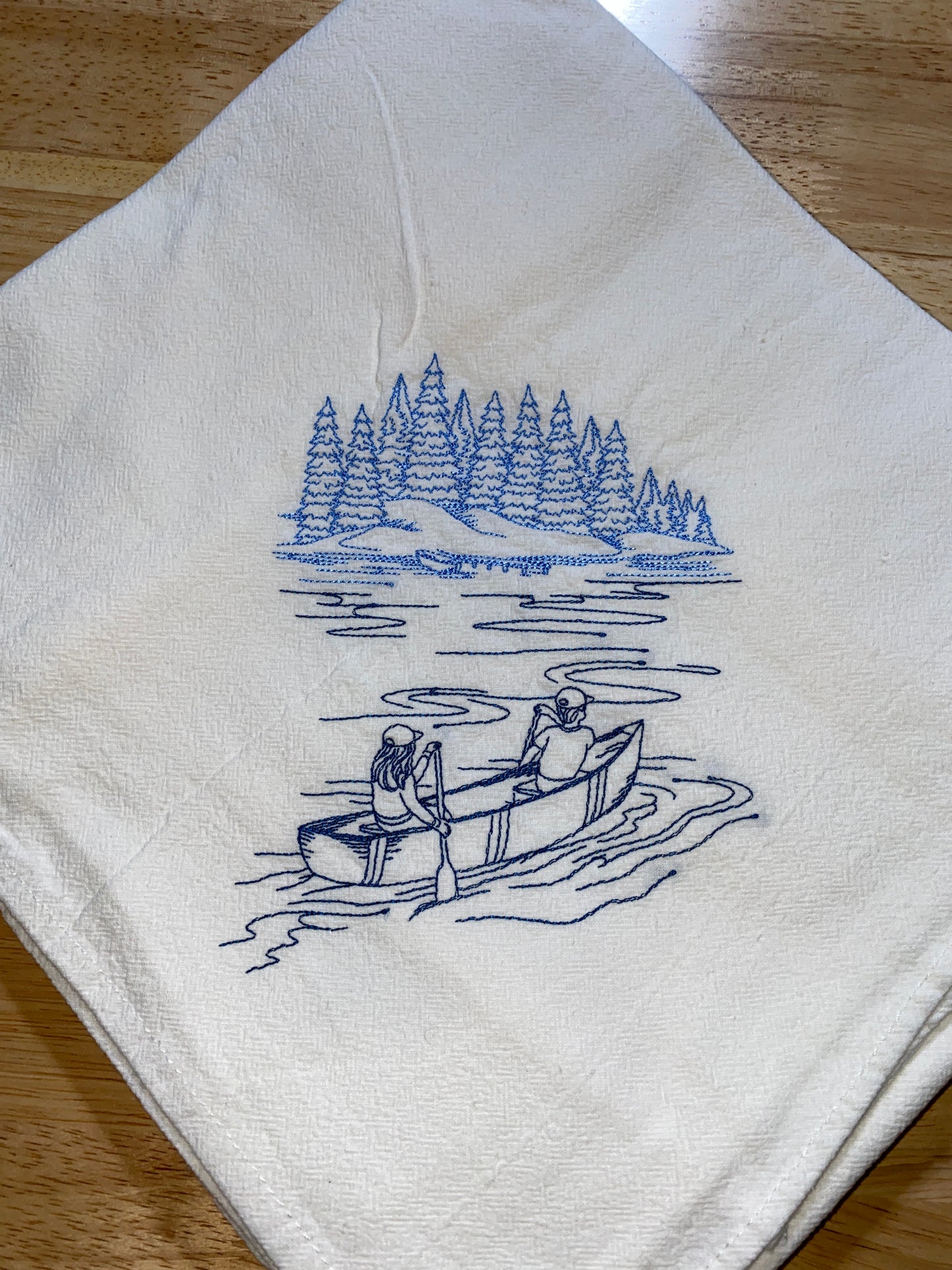 Cabin Canoe Outdoor Theme Flour Sack Dish Towels