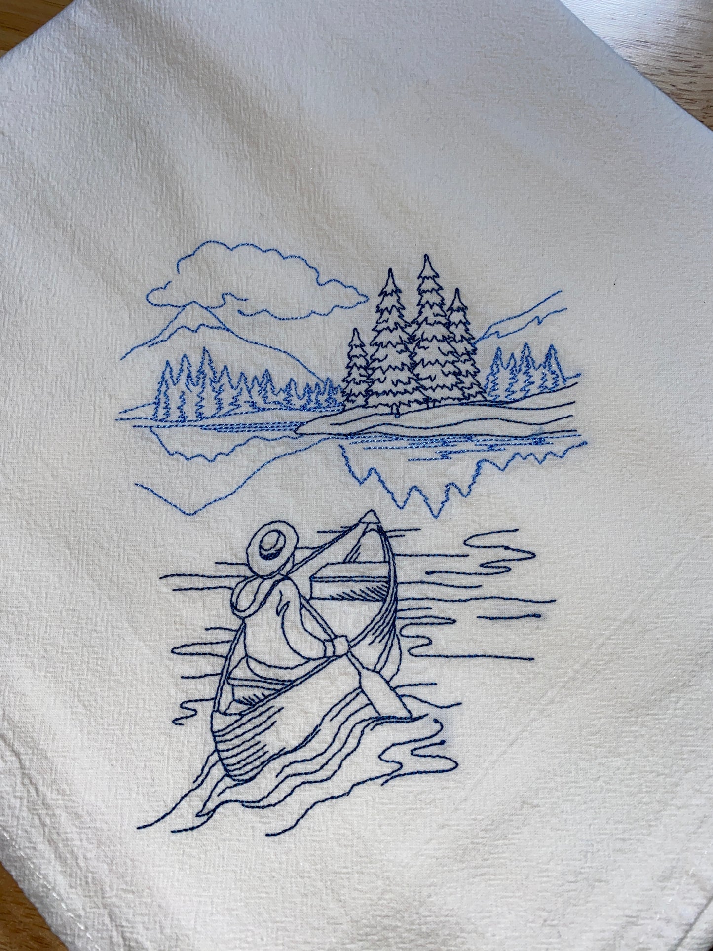 Cabin Canoe Outdoor Theme Flour Sack Dish Towels