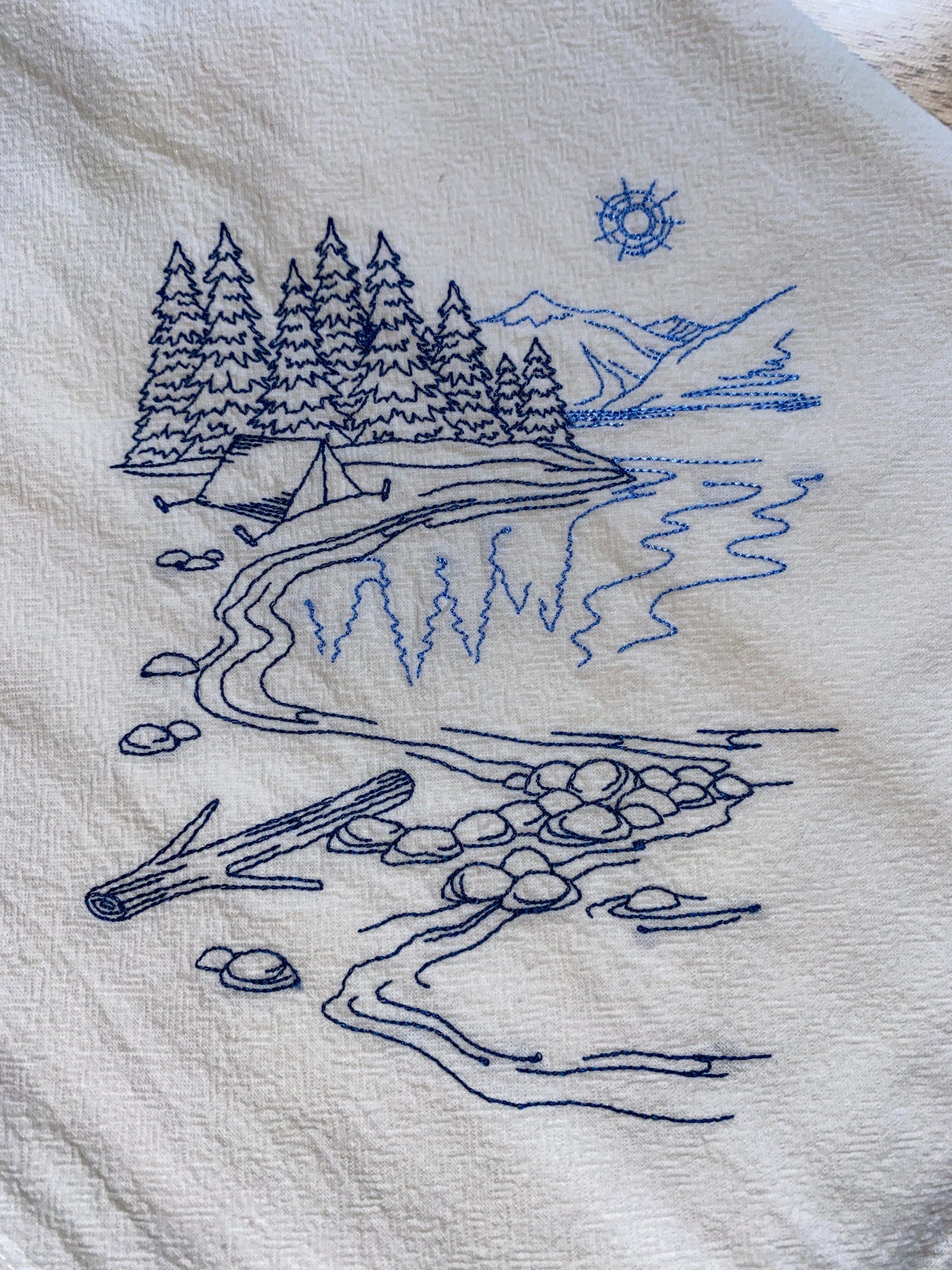 Cabin Canoe Outdoor Theme Flour Sack Dish Towels