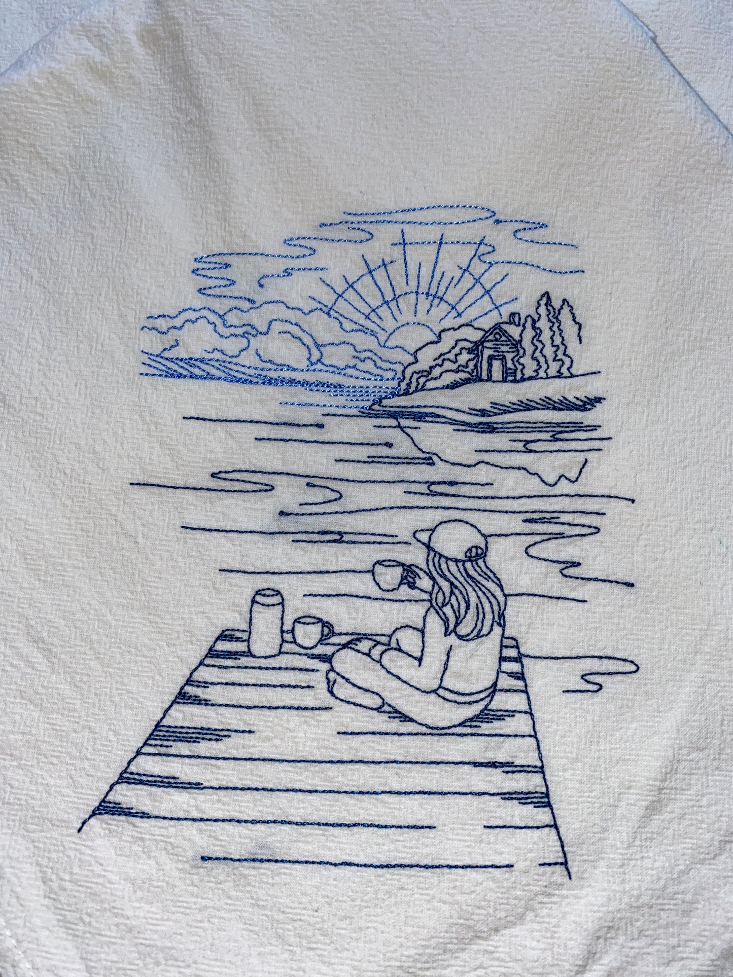 Cabin Canoe Outdoor Theme Flour Sack Dish Towels