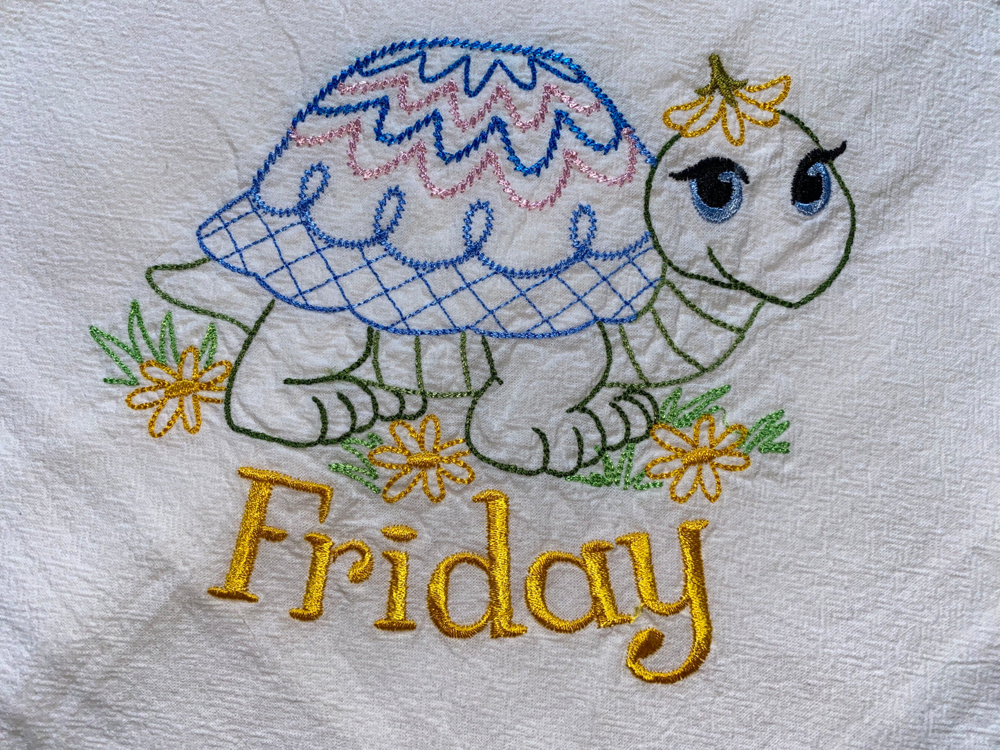 Turtle Theme Flour Sack Dish Towels