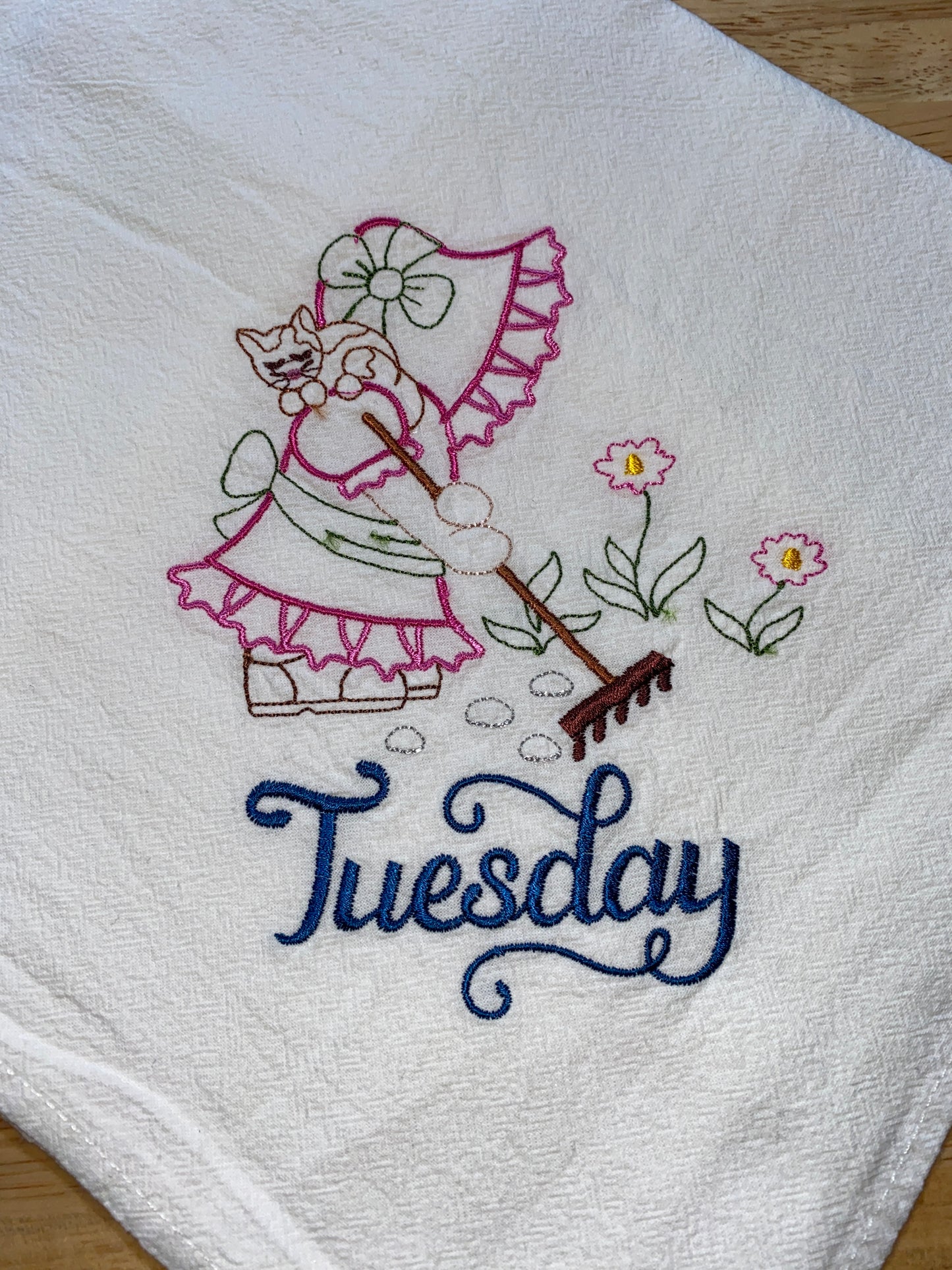 Sunbonnet Girl Theme Flour Sack Dish Towels
