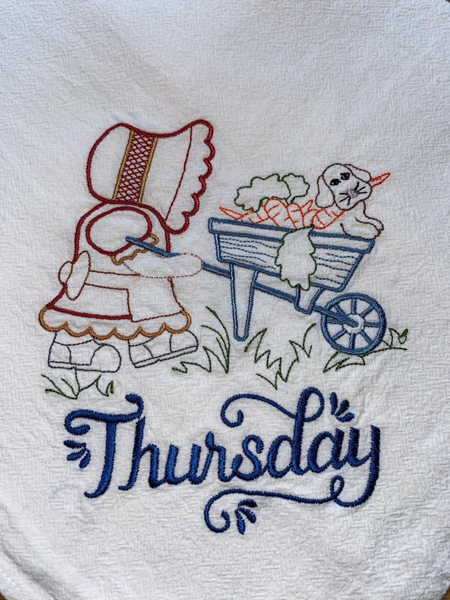 Sunbonnet Girl Theme Flour Sack Dish Towels
