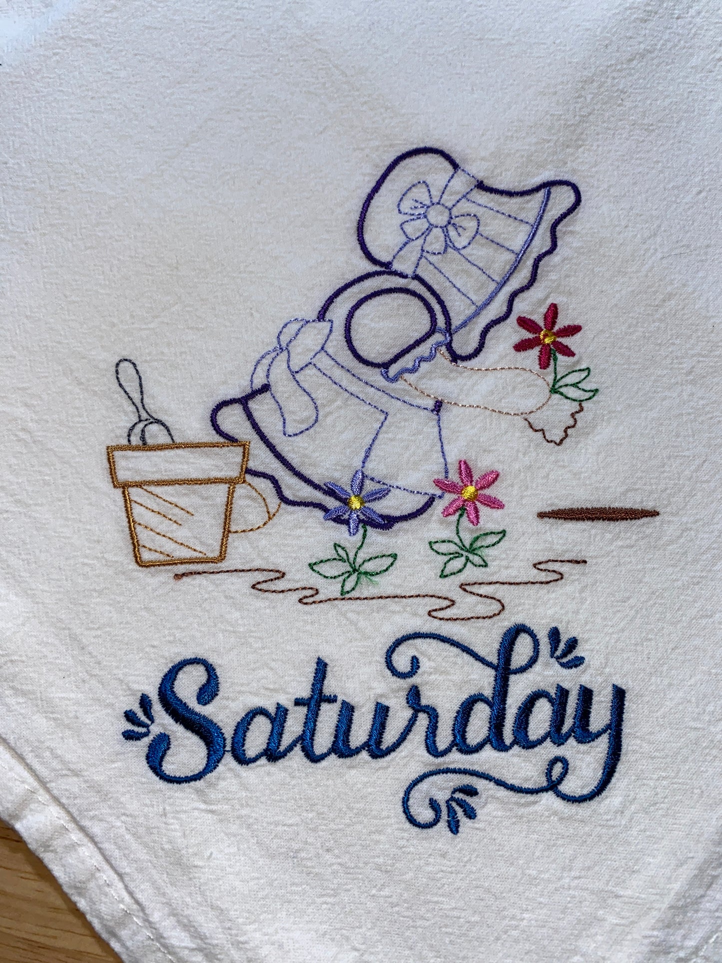 Sunbonnet Girl Theme Flour Sack Dish Towels