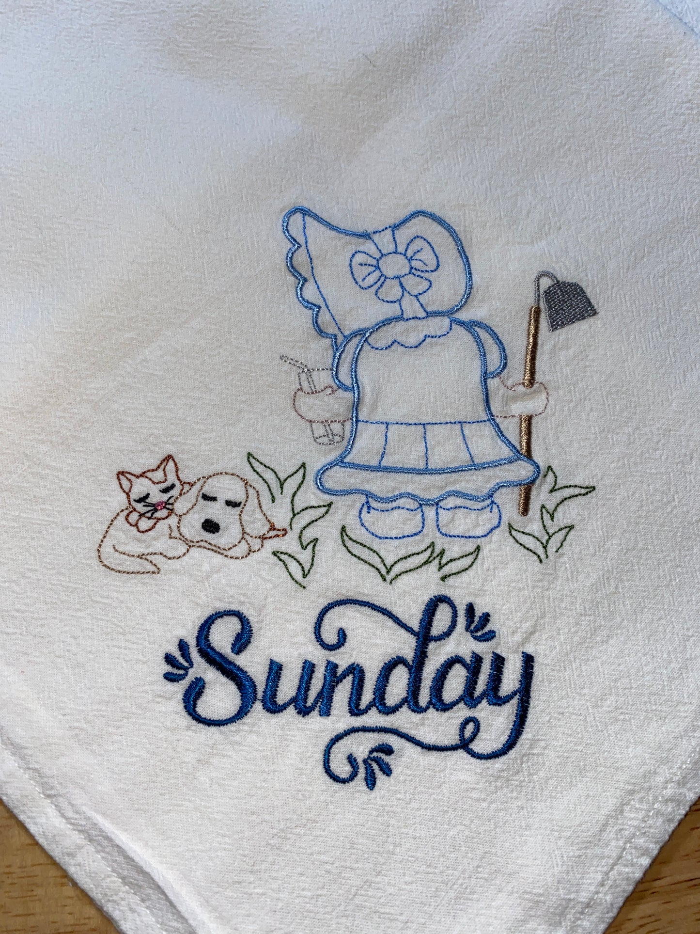 Sunbonnet Girl Theme Flour Sack Dish Towels