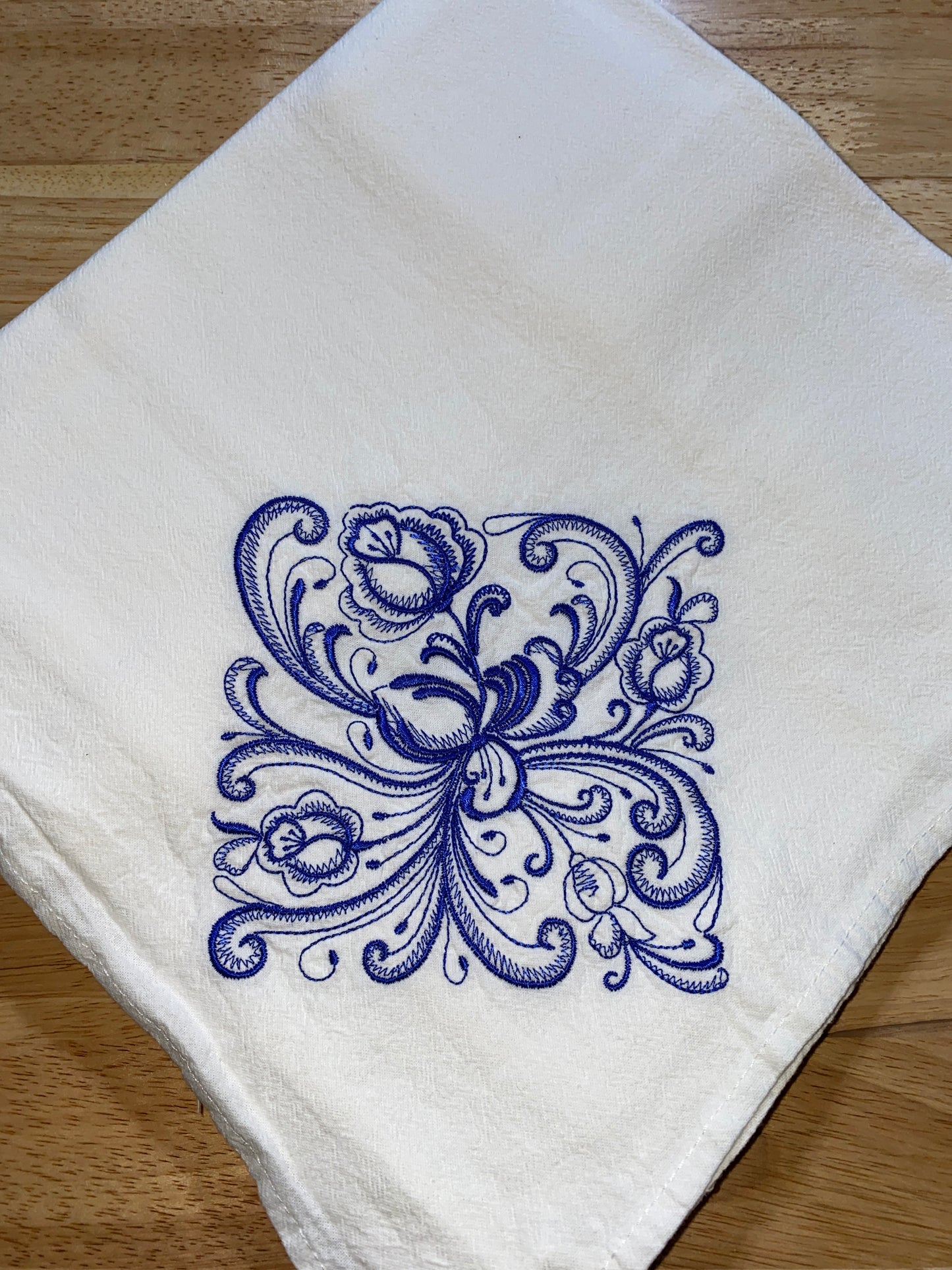 Rosemaled Flour Sack Dish Towels