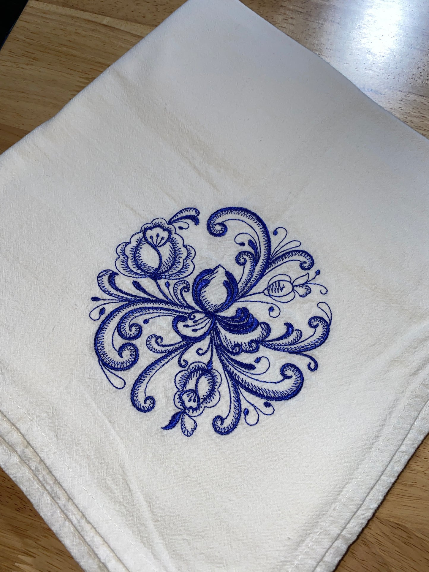 Rosemaled Flour Sack Dish Towels