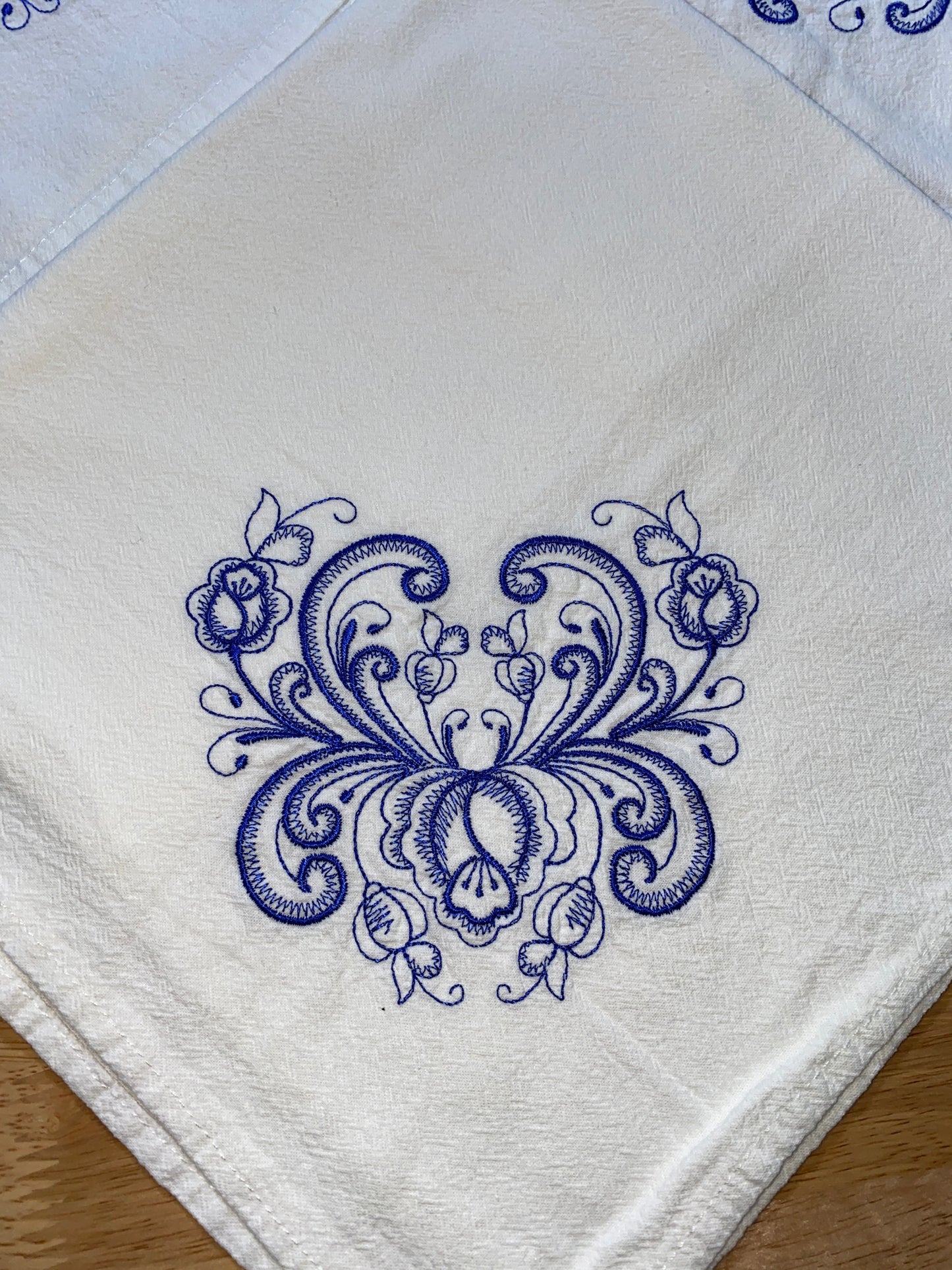 Rosemaled Flour Sack Dish Towels