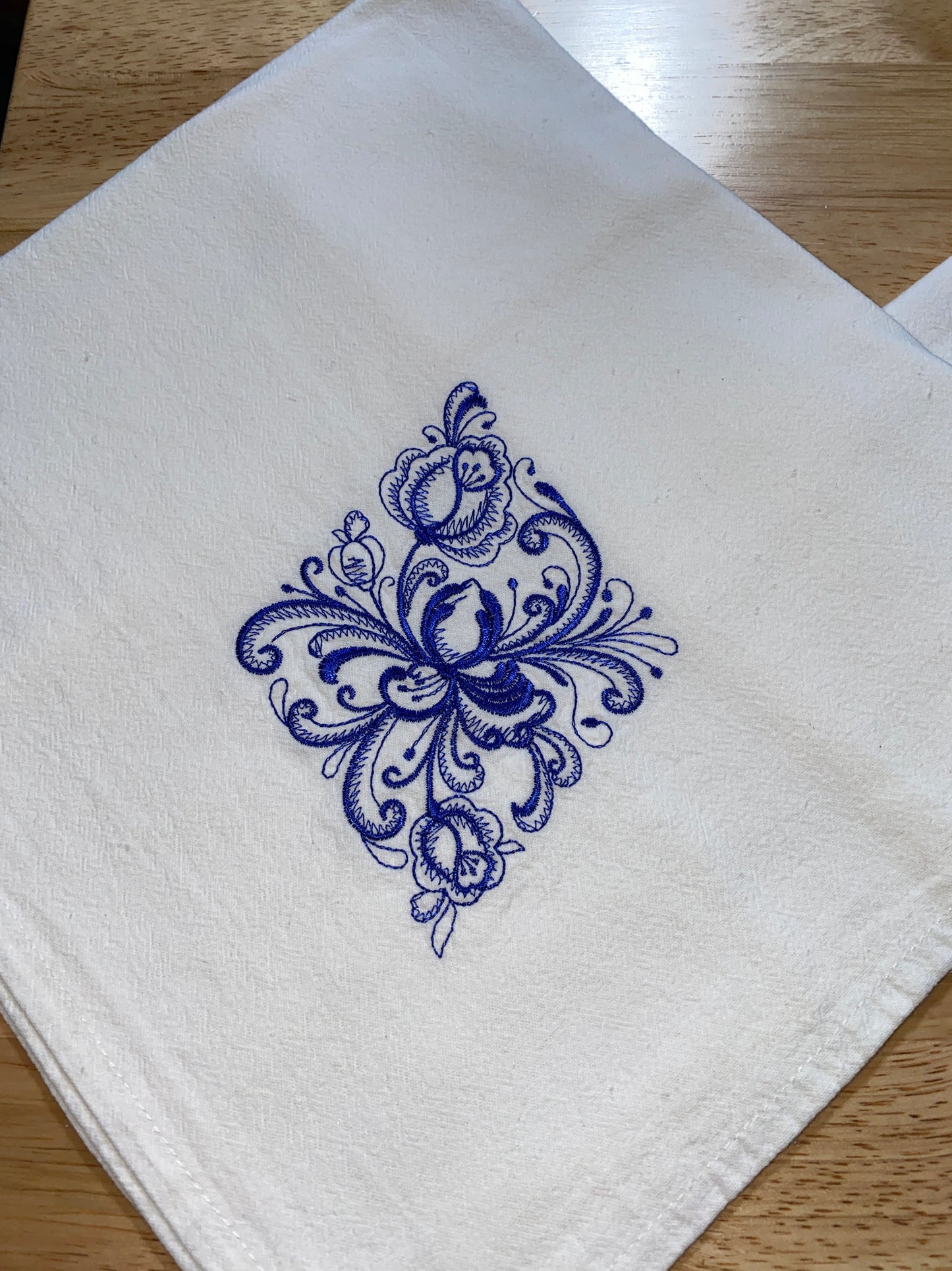 Rosemaled Flour Sack Dish Towels