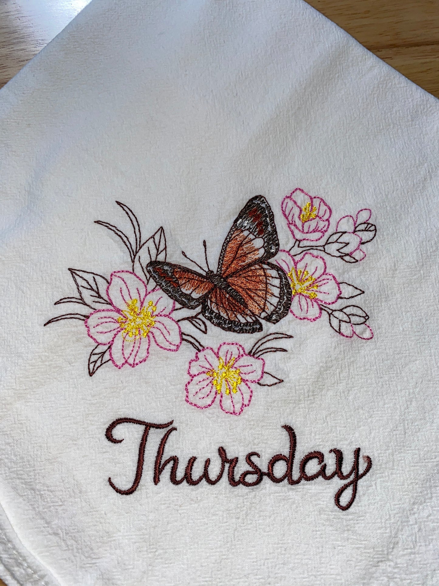 Butterfly Theme Flour Sack Dish Towels