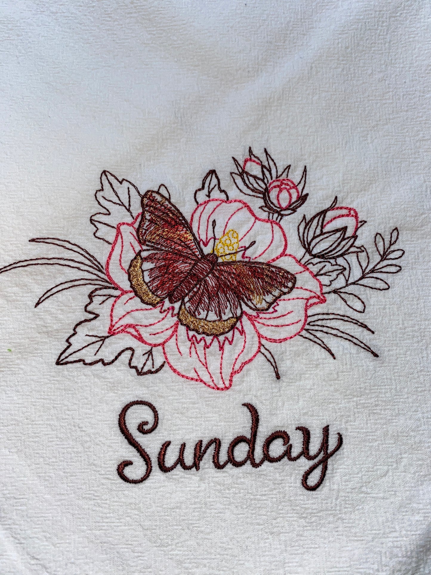 Butterfly Theme Flour Sack Dish Towels