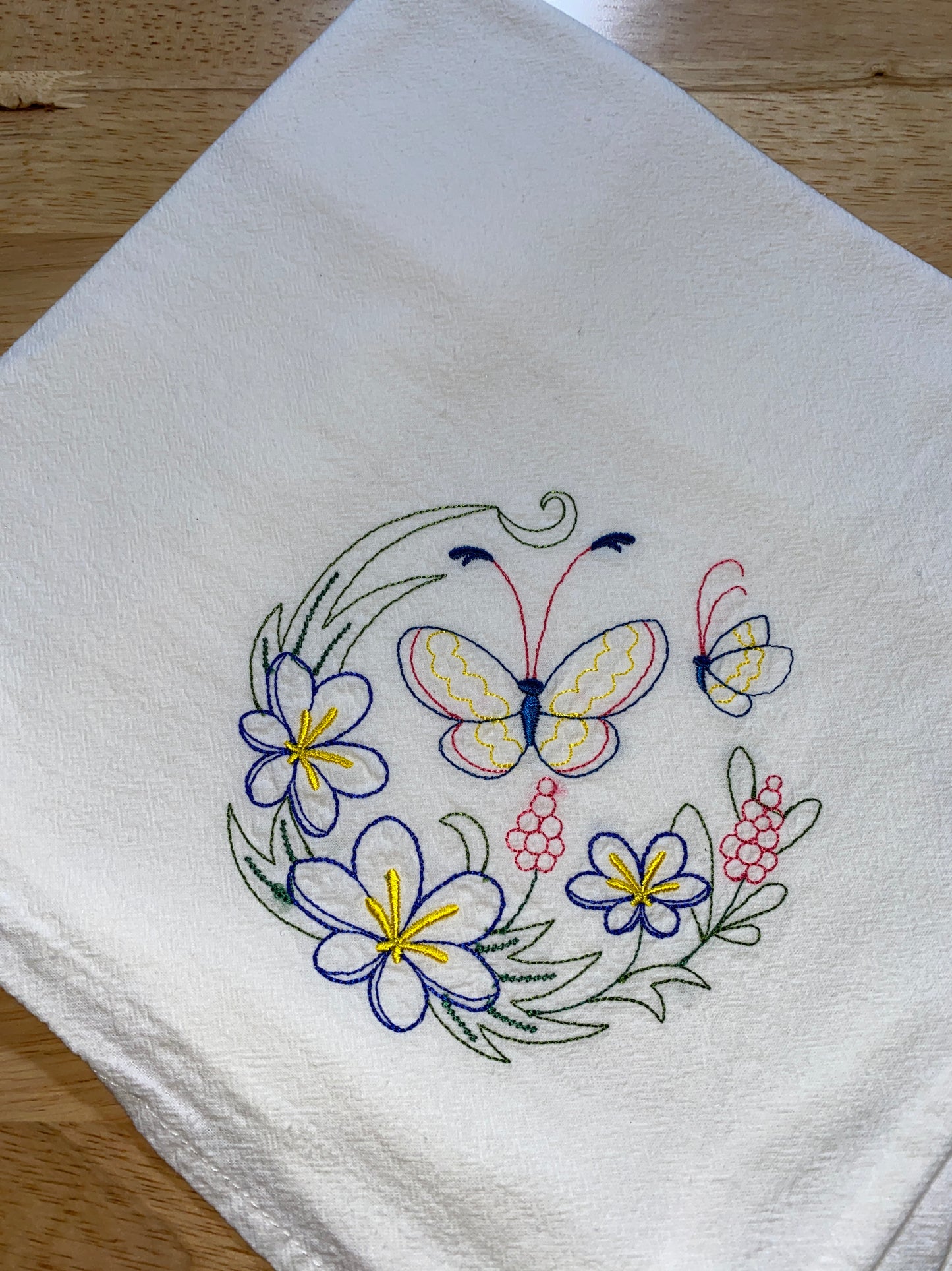 Butterfly Spring Theme Flour Sack Dish Towels