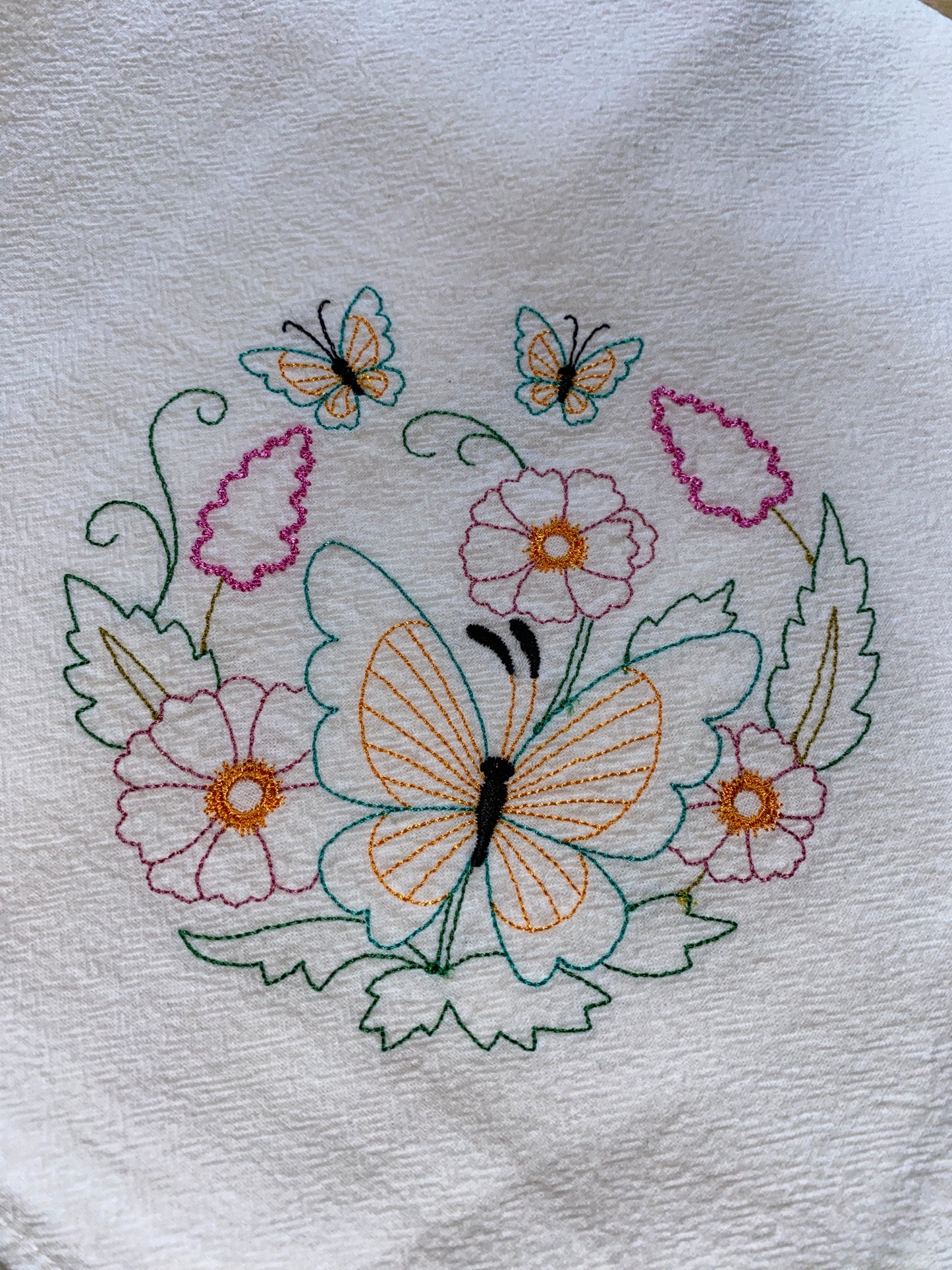 Butterfly Spring Theme Flour Sack Dish Towels