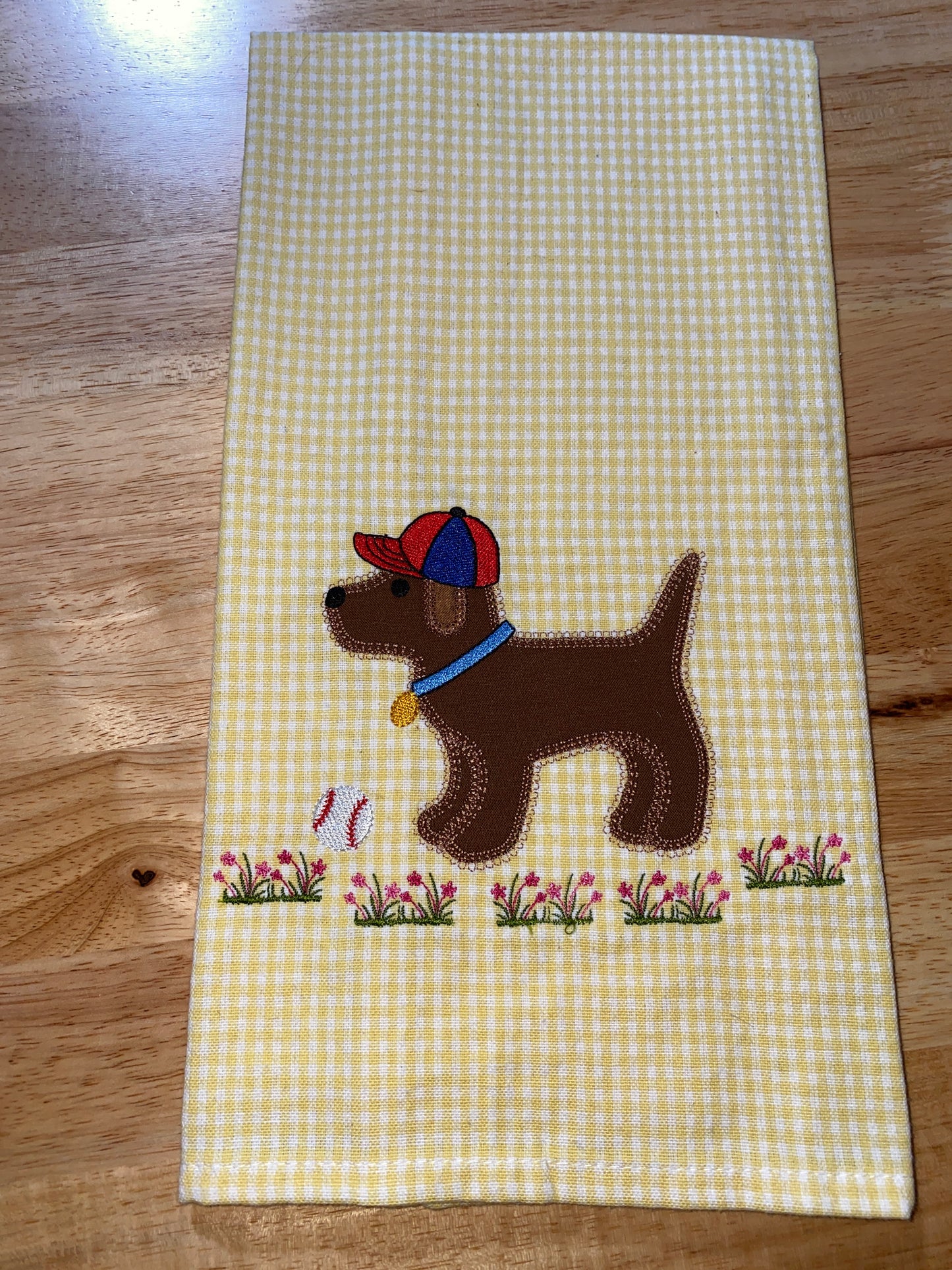 Baseball Labrador Dog Appliqued Dunroven House Towels