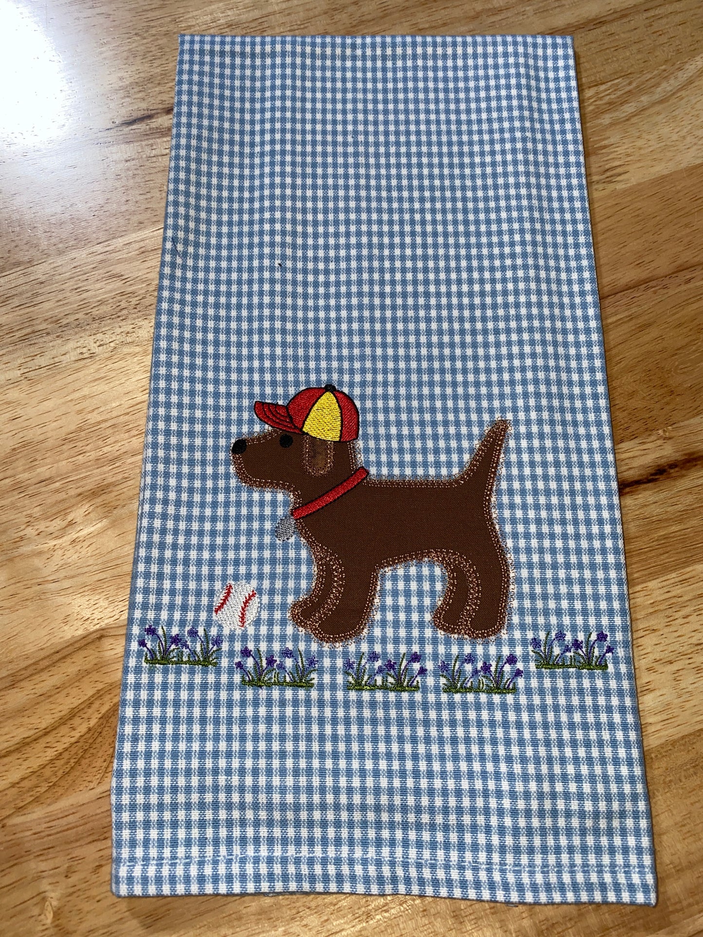 Baseball Labrador Dog Appliqued Dunroven House Towels